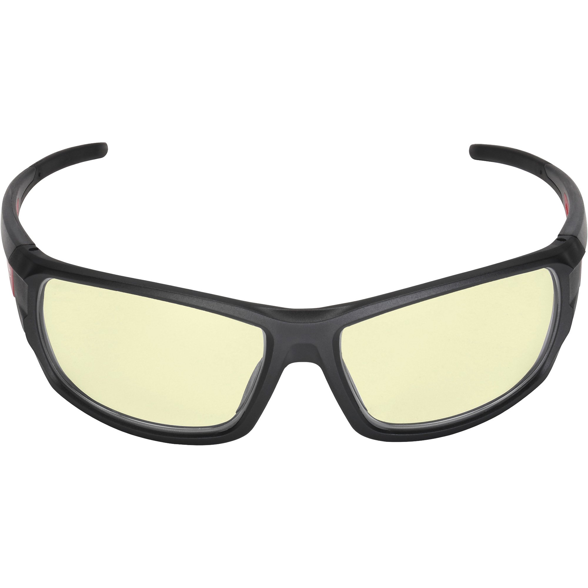 Milwaukee High-Impact, Fog-Free Performance Safety Glasses — Yellow Lens, Black/Red Frame, Model# 48-73-2120